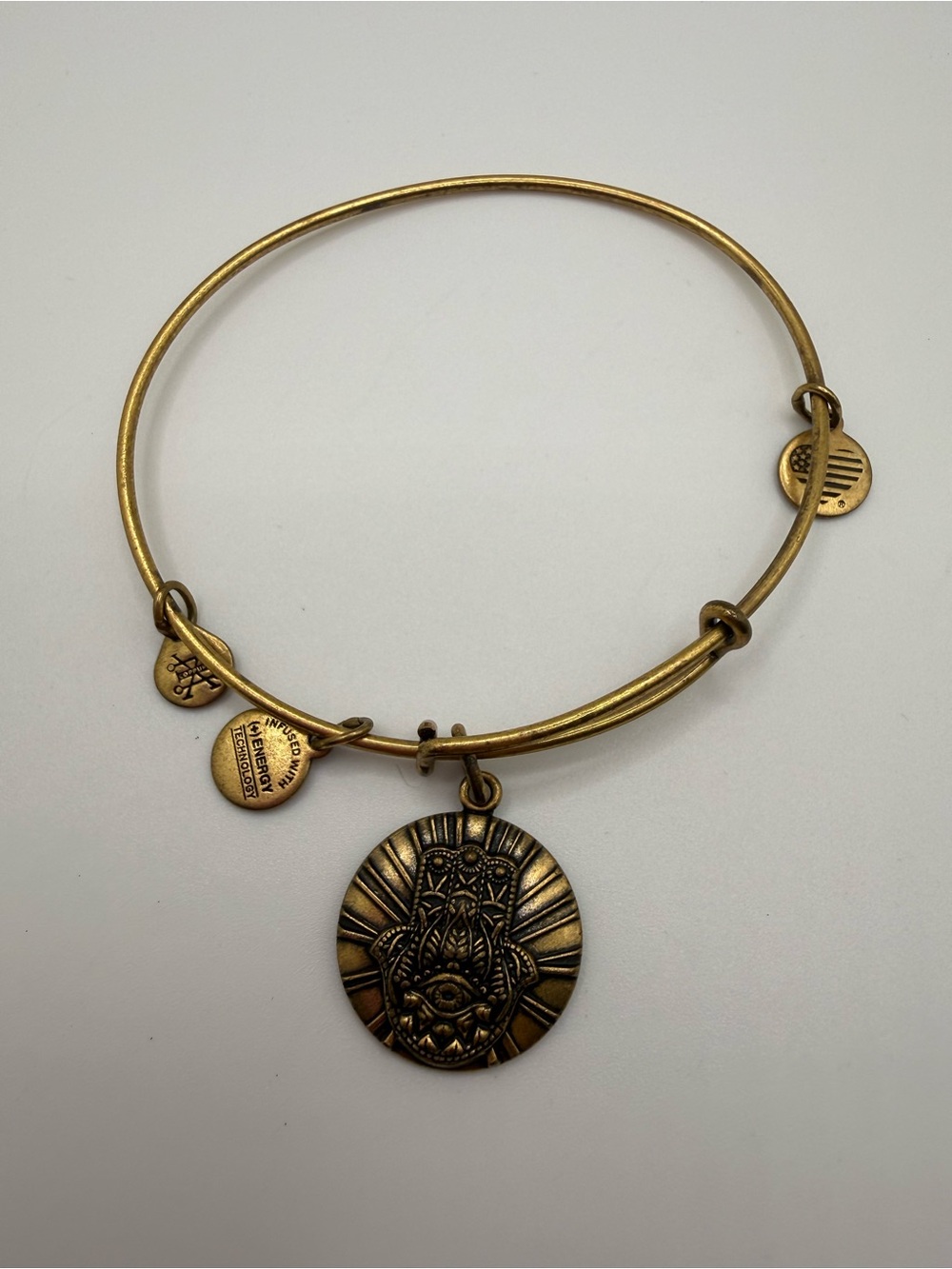 Alex and Ani Gold-Tone Hamsa Hand Charm Bangle